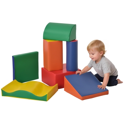 Soozier 7-Piece Soft Play Blocks, Foam Climbing Toy, Multi-color
