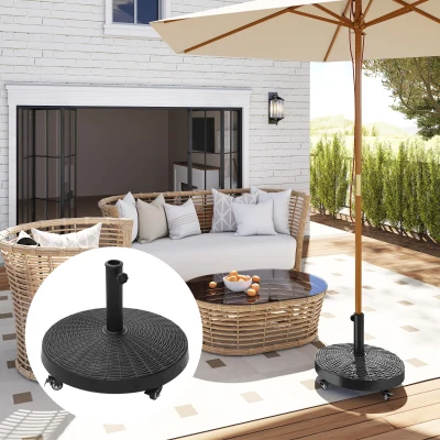 Outsunny 20.5" Heavy Duty Umbrella Stand, 50 lbs, Black