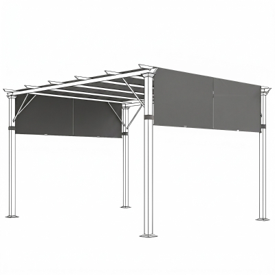 Pergola Gazebo Replacement 192.1" L x 48" W Dark Gray