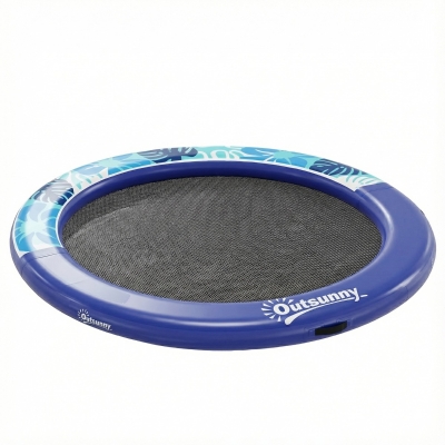 Outsunny 8FT Inflatable Water Hammock Floating Dock Platform, Blue