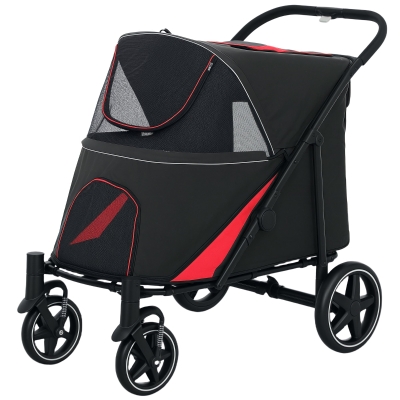 PawHut Foldable Dog Stroller for M, L Dogs, Black