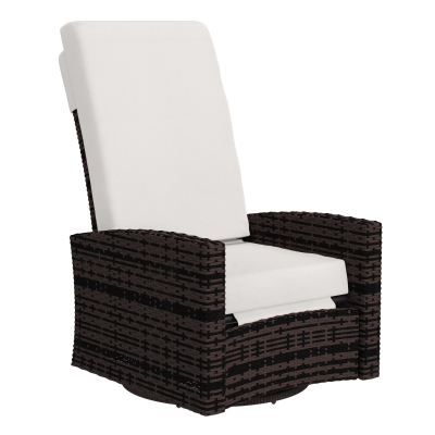 Swivel Rattan Recliner 26.4" W x 37.4" D x 37" H Khaki