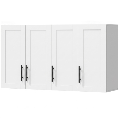 HOMCOM Modern Medicine Cabinet Wall Mounted, Bathroom Wall Cabinet with 3 Doors and Adjustable Shelves, White