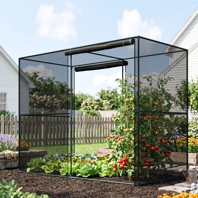 Outsunny 4' x 8' Crop Cage, Plant Protection Tent, Black