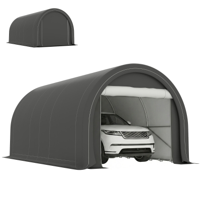 Outsunny 10' x 16' Heavy Duty Carport, Gray Canopy Storage Tent