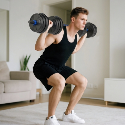 Soozier Adjustable Dumbbell Set, 3 in 1 Weights Dumbbells Set for Home Gym, 55lb Free Weights with Connector and Non-Slip Grip