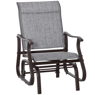 Outsunny Outdoor Glider Chair, Steel Frame, Gray