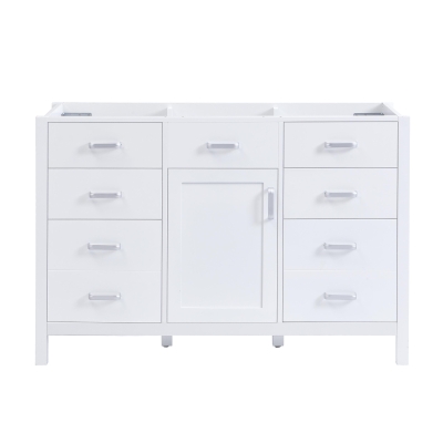 47-inch Bathroom Vanity Cabinet Base with Door-Mounted Dual-Tier Racks, Soft CloseVanity- Cabinet for Busy Households, 46.5'' L x 19'' W x 31.5'' H, White