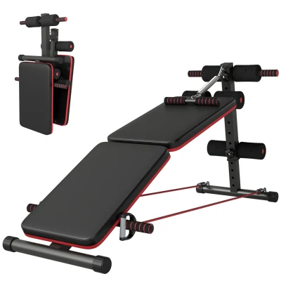 Soozier Foldable Sit Up Bench Core Workout for Home Gym Black