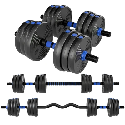 Soozier Adjustable Dumbbell Set, 3 in 1 Weights Dumbbells Set for Home Gym, 55lb Free Weights with Connector and Non-Slip Grip