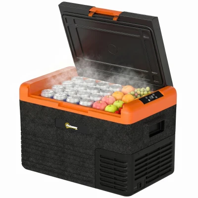 Outsunny 12 Volt Car Refrigerator, 32QT Car Fridge Electric Cooler, 12/24V DC and 100-240V AC, -4-68 ℉, Portable Refrigerator for Truck SUV Travel Camping Road Trips Tailgating
