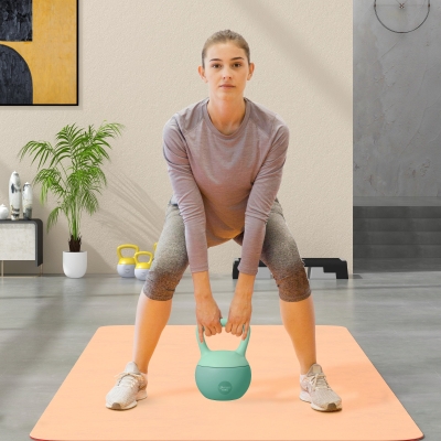 Soozier 22 lb Soft Kettlebell, Sand Filled Weight w/ Grip Handle, Kettlebell Weight for Full Body Workout, Green