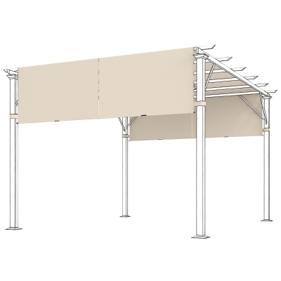 Outsunny 2 Pcs UV Protection Pergola Replacement Canopy, Pergola Shade Cover, Easy to Install, for 10' x 10' Pergola, Khaki