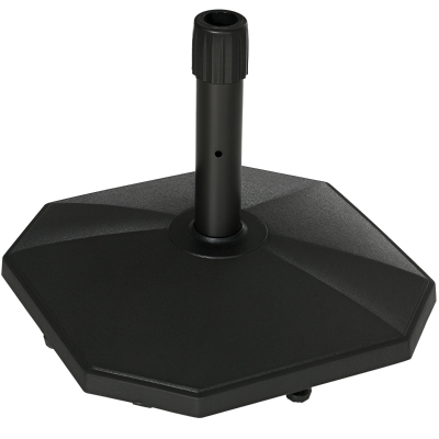 Outsunny 48lbs Concrete Square Patio Umbrella Base Weight, Outdoor Umbrella Stand Holder for Lawn, Deck, Backyard, Garden, Black