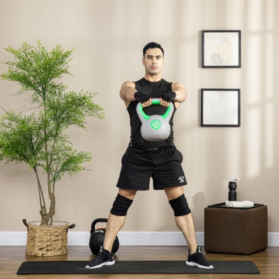 Soozier 35 lb Soft Kettlebell, Sand Filled Weight with Grip Handle, Solid Kettlebell Weight for Full Body Workout, Green