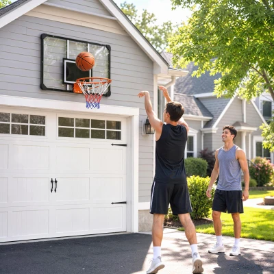Soozier Wall Mounted Basketball Hoop, 45" Shatter Proof Backboard