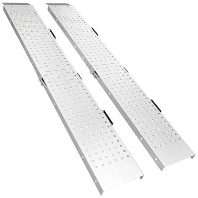HOMCOM Folding Loading Ramps, 2 PCS 70.9" x 10" Motorcycle ATV Trailer Truck Ramps with 880 lb Total Capacity, Handles, Silver