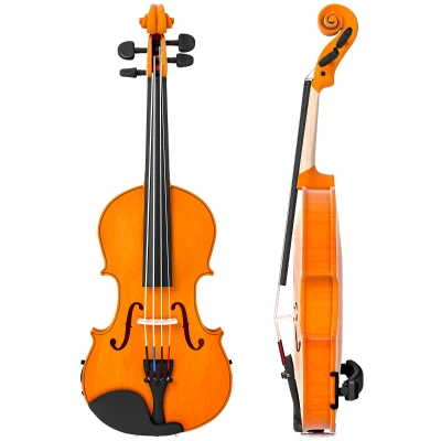 HOMCOM 4/4 Full Size Violin, Wood Acoustic Violin Set for Beginners, Adults, with Case, Rosin, Shoulder Rest, Brown