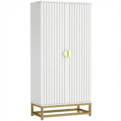 HOMCOM 47" Kitchen Pantry Cabinet, Freestanding Kitchen Storage Cabinet with 12 Door Shelves and Adjustable Shelves, White