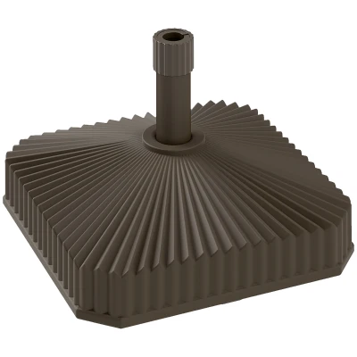 Outsunny Patio Umbrella Base Umbrella Stand, Heavy Duty Outdoor Umbrella Stand Base 17.7" L x 17.7" W x 11.8" H Brown