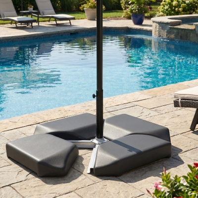 Outsunny 4PCs Cantilever Umbrella Base Weights for Offset Banana Parasol, HDPE Water or Sand Filled Patio Umbrella Weights