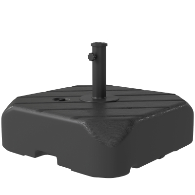 Outsunny Patio Umbrella Base with Wheels, Telescopic Handle, 158 lb Sand/99 lb Water Filled Outdoor Patio Umbrella Stand, Black