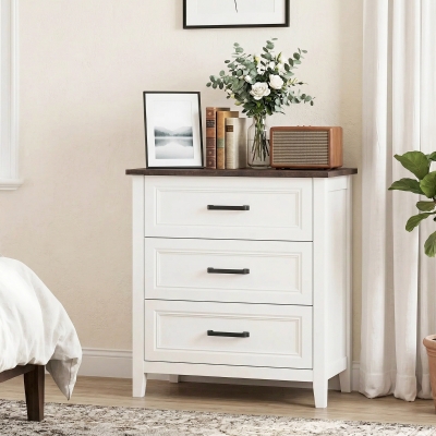 HOMCOM Dresser for Bedroom with 3 Drawers Storage Chest of Drawers for Living Room, Closet, Laundry, Entryway