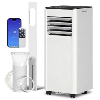 HOMCOM 8000 BTU Portable Air Conditioner, AC Unit with Dehumidifier, Fan, WiFi Voice Remote Control, for Room up to 344 Sq. ft