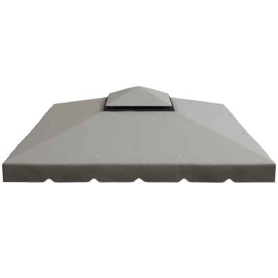 Outsunny 10' x 10' Gazebo Replacement Canopy, Light Gray