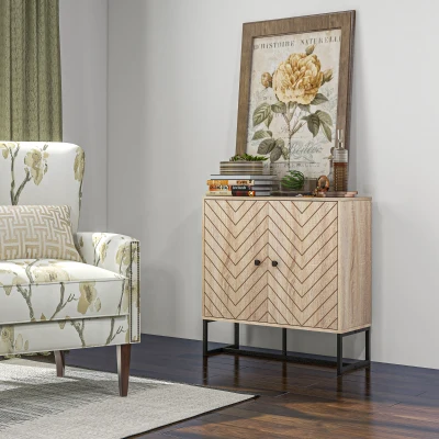 HOMCOM Modern Buffet Cabinet, 31.5" Wood Sideboard, Adjustable Shelf
