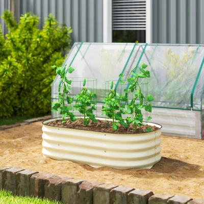 Outsunny 3.4' Galvanized Raised Garden Bed Kit, Metal Planter Box