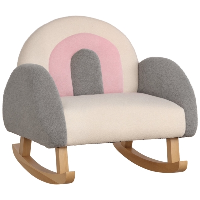 Qaba Gray Rocking Toddler Sofa Chair, Gift for Ages 18-36 Months