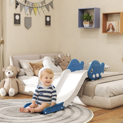 Qaba Toddler Couch Slide for Bed, Sofa, Stairs, Easy Assemble & Storage, for 18-48 Months, Blue