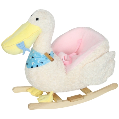 Qaba Baby Pelican Rocking Horse with Sound, 18–36 Months, White