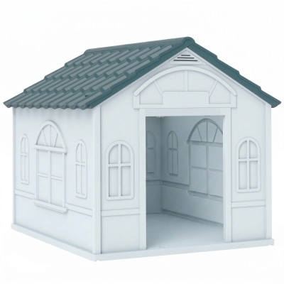 PawHut Water Resistant Dog House, Easy Assembly, Blue