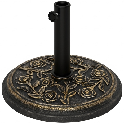 Outsunny 18" Round Resin Umbrella Base Stand, Bronze