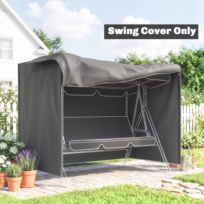 Outsunny 3-Seater Patio Swing Cover, Outdoor Garden Furniture Protection Hammock Glider Cover, 81" x 49" x 65", Dark Grey