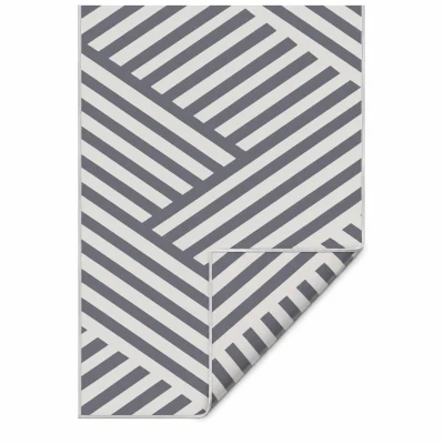 Outsunny Reversible Outdoor RV Rug, Patio Floor Mat, 6'x9' Plastic Straw Rug for Backyard, Deck, Beach, Camping, Grey and Cream