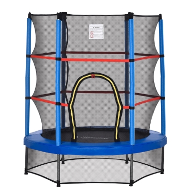 Outsunny 5FT Kids Trampoline with Enclosure, Blue