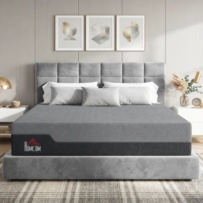 HOMCOM King Memory Foam Mattress 14" Gel Cooling Copper, USA