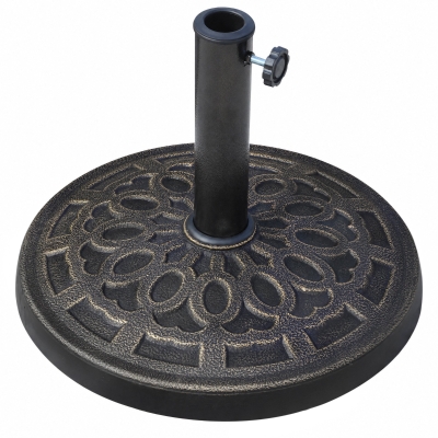 Outsunny 17" Round Resin Umbrella Base Stand, Bronze