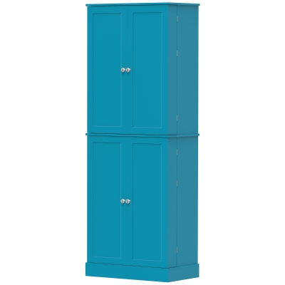 HOMCOM 65" Kitchen Pantry Cabinet with 16 Door Shelves, Blue