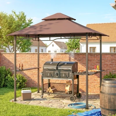 BBQ Grill Canopy 8'x 4.8' x 8.3' Coffee