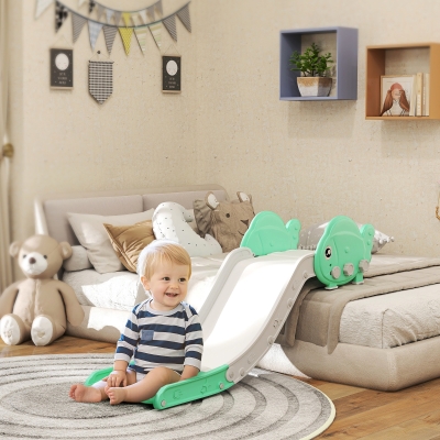 Qaba Toddler Couch Slide for Bed, Sofa, Stairs, Easy Assemble & Storage, for 18-48 Months, Green