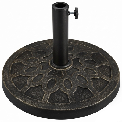 Outsunny 18" Round Resin Umbrella Base Stand, Bronze