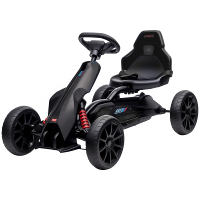 Aosom 12V Kids Go Kart, Electric Ride-On, Adjustable Seat, Black