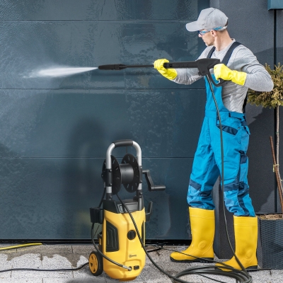 Outsunny Electric Pressure Washer, 2176 PSI High Pressure Washer with 20 ft Outlet Hose, Adjustable Nozzle, 1.9GPM Power Washer