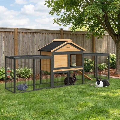 Rabbit Hutch 85.4" W x 20.9" D x 33.9" H Yellow