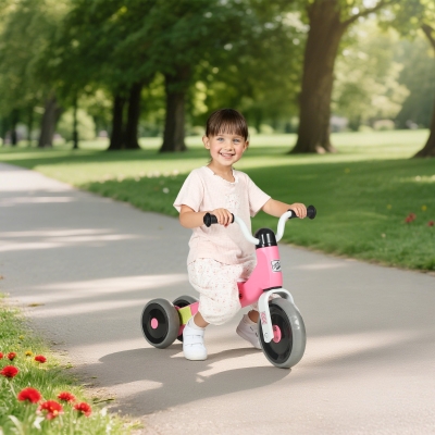 Qaba Toddler Balance Bike for 12-36 Months Boys Girls with No Pedal, 3 Silence Wheels for First Birthday Gift, Pink