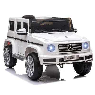 Aosom Mercedes Benz G500 Licensed 12V Kids Ride on Car with Remote Control, Music, Lights, MP3 for 37-96 months, White